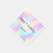 Serviette En Papier Gradient arc-en-ciel Calligraphie Coeur Anniversai (Coin)