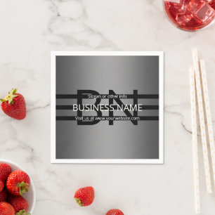 Serviette En Papier Gradient gris moderne et bandes noires horizontale