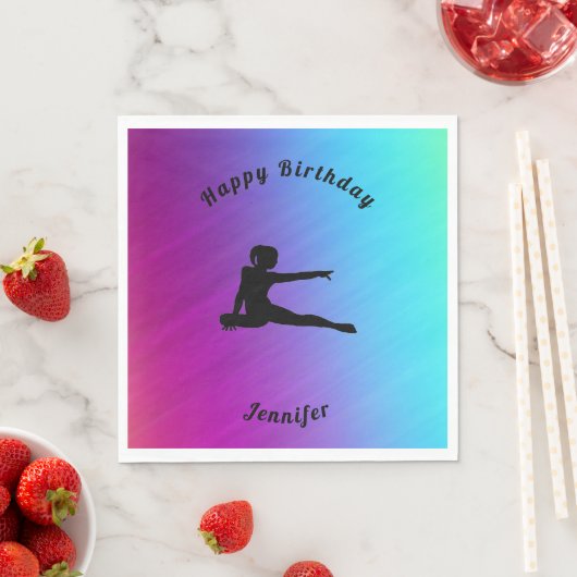 Serviette En Papier Gradient Gymnastique Anniversaire serviettes avec  (En situation)