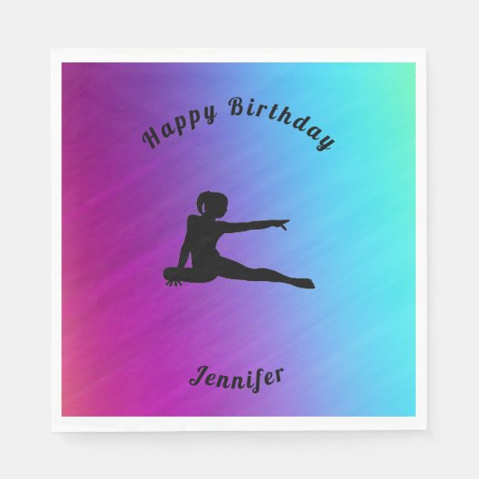 Serviette En Papier Gradient Gymnastique Anniversaire serviettes avec  (Devant)
