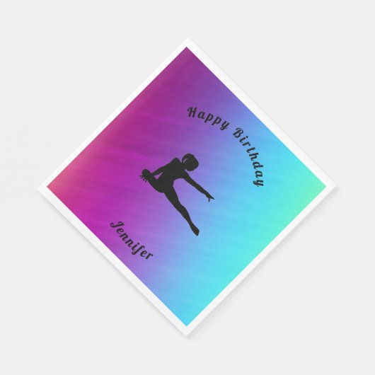 Serviette En Papier Gradient Gymnastique Anniversaire serviettes avec  (Coin)