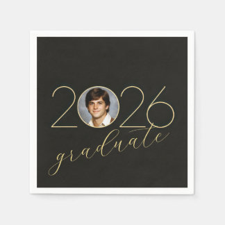 Serviette En Papier Graduate 2026 Photo Frame on Black