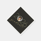 Serviette En Papier Graduate 2026 Photo Frame on Black (Coin)