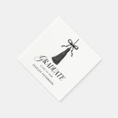 Serviette En Papier Graduate Black Bow Tassel Graduation Cocktail (Coin)