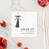 Serviette En Papier Graduate Black Bow Tassel Graduation Party (En situation)