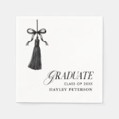 Serviette En Papier Graduate Black Bow Tassel Graduation Party (Devant)
