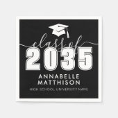 Serviette En Papier Graduate Black Graduation (Devant)
