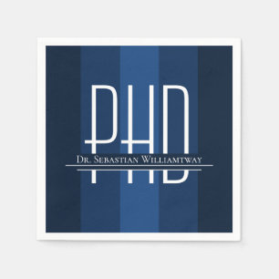 Serviette En Papier Graduate Blue PhD Graduation Party Napkins