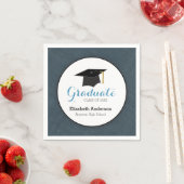 Serviette En Papier Graduate Class of 2023 Blue Denim (En situation)