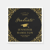 Serviette En Papier Graduate Elegant Gold Black Graduation (Devant)