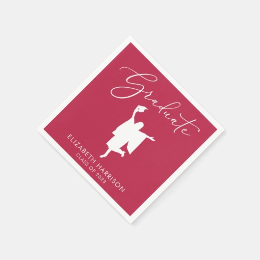 Serviette En Papier Graduate Elegant Script Graduation Party (Coin)
