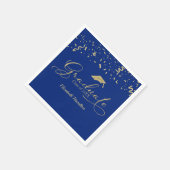 Serviette En Papier Graduate Gold Foil Graduation Party Blue (Coin)