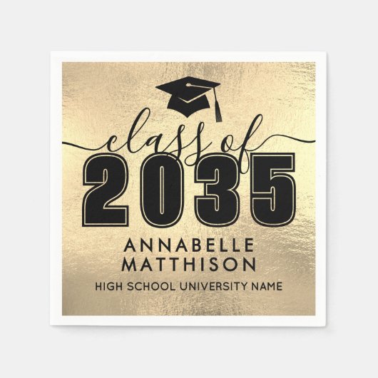 Serviette En Papier Graduate Gold Graduation (Devant)