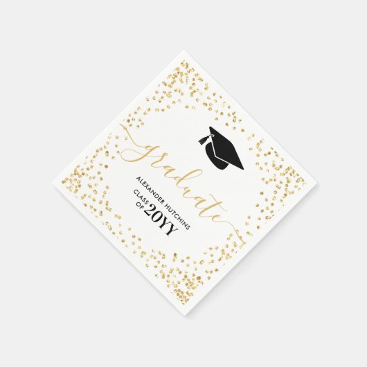 Serviette En Papier Graduate Gold Parties scintillant Confetti Graduat (Coin)