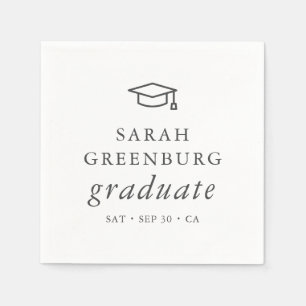 Serviette En Papier Graduate Moderne Minimaliste Simple Chic Graduatio