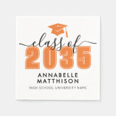 Serviette En Papier Graduate Orange Graduation (Devant)