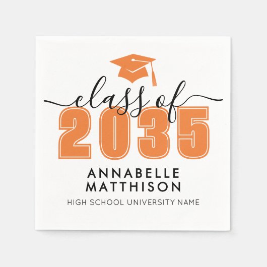 Serviette En Papier Graduate OrangeGraduation (Devant)