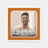 Serviette En Papier Graduate Photo Bold Script Burnt Orange (Devant)