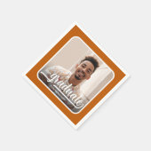 Serviette En Papier Graduate Photo Bold Script Burnt Orange (Coin)