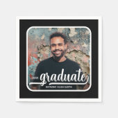 Serviette En Papier Graduate Photo Bold Script Graduation Party (Devant)
