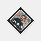 Serviette En Papier Graduate Photo Bold Script Graduation Party (Coin)