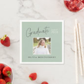 Serviette En Papier Graduate Photo Modern Script Graduation Party (En situation)