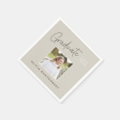 Serviette En Papier Graduate Photo Modern Script Graduation Party (Coin)