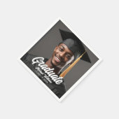 Serviette En Papier Graduate Photo w Bold Script Graduation Party (Coin)