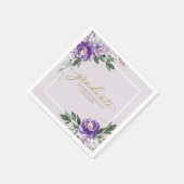 Serviette En Papier Graduate Purple Lavender Floral Graduation Party (Coin)