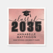 Serviette En Papier Graduate Rose Gold Graduation (Devant)