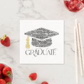 Serviette En Papier Graduate Words Graduate Cap Party (En situation)