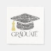 Serviette En Papier Graduate Words Graduate Cap Party (Devant)
