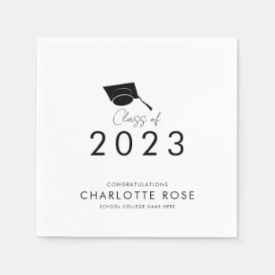 Serviette En Papier Graduation 2023 Script Elegant Grad Party Papier