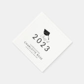 Serviette En Papier Graduation 2023 Script Elegant Grad Party Papier (Coin)