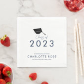 Serviette En Papier Graduation 2024 Navy Blue Script Grad Party Paper (En situation)