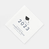 Serviette En Papier Graduation 2024 Navy Blue Script Grad Party Paper (Coin)