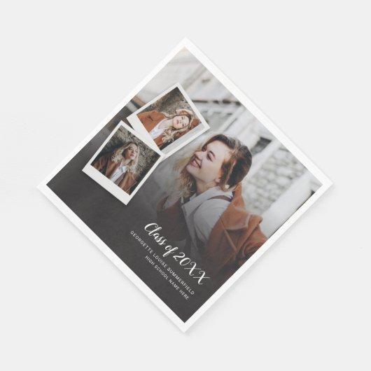 Serviette En Papier Graduation 2024 Photos Script Grad Party Papier (Coin)