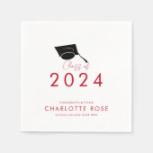Serviette En Papier Graduation 2024 Red Script Party Papier (Devant)