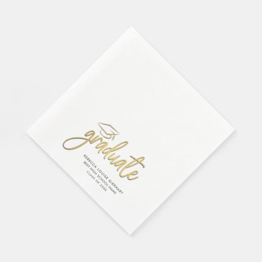 Serviette En Papier Graduation 2024 Script Grad Party Papier (Coin)