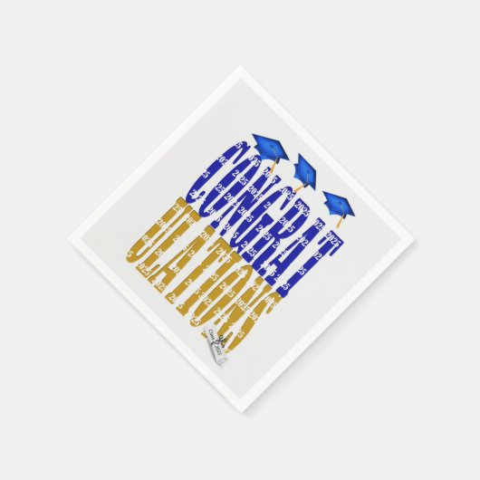 Serviette En Papier Graduation 2025 En Bleu et Or (Coin)