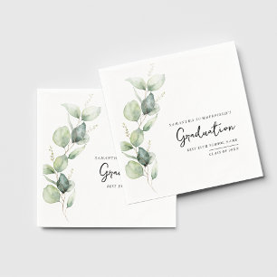 Serviette En Papier Graduation 2025 Eucalyptus Botanical Papier
