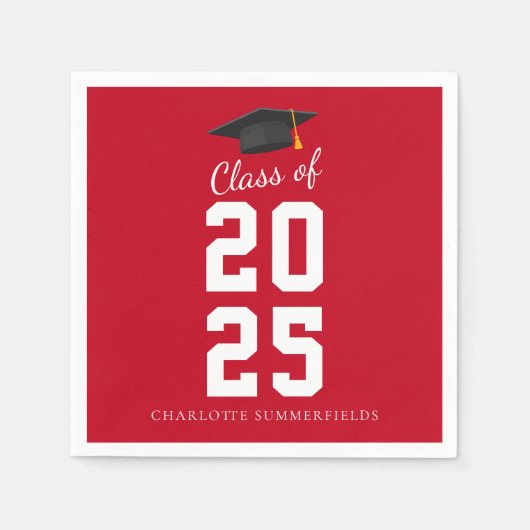 Serviette En Papier Graduation 2025 Grad Party papier personnalisé (Devant)