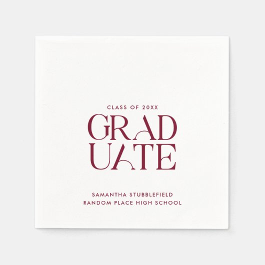 Serviette En Papier Graduation 2025 Modern Party Paper (Devant)
