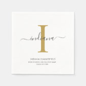 Serviette En Papier Graduation 2025 Monogramme Nom Grad Party Paper (Devant)