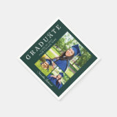 Serviette En Papier Graduation 2025 Photo Collage Green Grad Party (Coin)