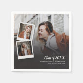 Serviette En Papier Graduation 2025 Photo Collage Script Grad Papier (Devant)