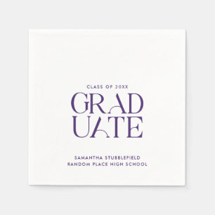 Serviette En Papier Graduation 2025 Purple Typography Party
