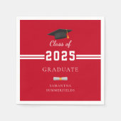 Serviette En Papier Graduation 2025 Red White Graduate Party Paper (Devant)