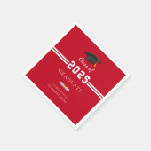 Serviette En Papier Graduation 2025 Red White Graduate Party Paper (Coin)