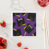 Serviette En Papier Graduation 2025 violet (En situation)